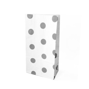 BOLSA COTILLON 12.5x7x24.5 LUNARES PLATA x 50u